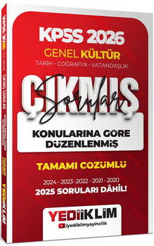Yediiklim 2026 KPSS Genel Kültür Konularına Göre Düzenlenmiş Tamamı Çözümlü Çıkmış Sorular