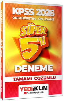 Yediiklim 2026 KPSS Ortaöğretim Ön Lisans Genel Yetenek Genel Kültür Tamamı Çözümlü Süper 5 Deneme